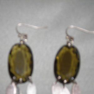 Vintage earrings, brown/yellow stone ,gold tone